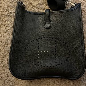black bag with adjustable strap